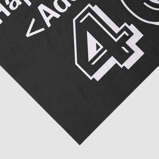 40e verjaardag thema aangepaste naam weefsel papie tissuepapier (Detail)