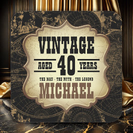 40e Verjaardag  Thema Verjaardagsfeest Servetten Vierkante Sticker