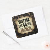 40e Verjaardag  Thema Verjaardagsfeest Servetten Vierkante Sticker (Envelop)