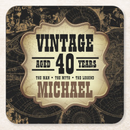 40e Verjaardag  Theme Black Party Kartonnen Onderzetters