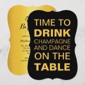 40e verjaardag Tijd om Champagne-uitnodiging te Dr Kaart (Voorkant / Achterkant)