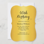 40e verjaardag Tijd om Champagne-uitnodiging te Dr Kaart (Achterkant)