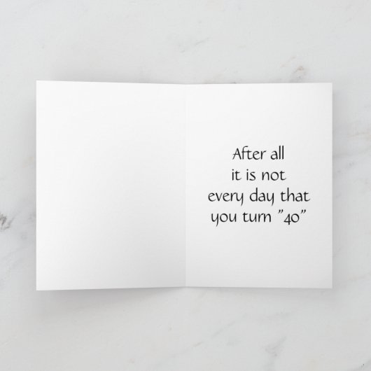 **40e** VERJAARDAG - TIJD OM DE WIJN TE SCHENKEN Kaart (Binnen)