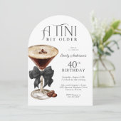 40e Verjaardag Tini Bit Older Espresso Martini Kaart (Staand voorkant)