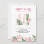 40e verjaardag Tropisch roze protheegetal 40 Kaart (Voorkant)