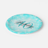 40e verjaardag Turquoise Winter Wonderland Papieren Bordje (Gekanteld)