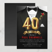 40e verjaardag Tuxedo Kaart (Voorkant / Achterkant)