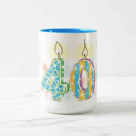 40e verjaardag tweekleurige koffiemok (Center)