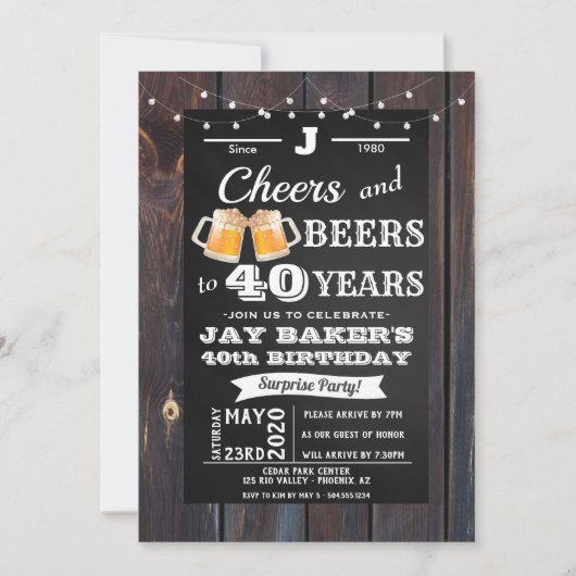 40e verjaardag uitnodiging, 21e verjaardag uitnodi kaart (Voorkant)