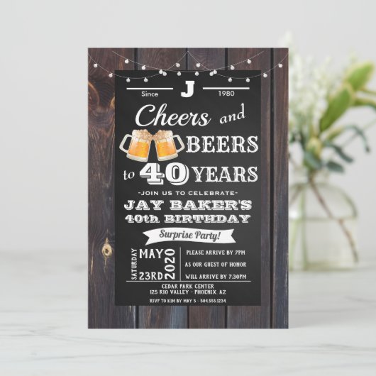 40e verjaardag uitnodiging, 21e verjaardag uitnodi kaart (Staand voorkant)