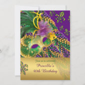 40e verjaardag uitnodiging,40e, Masquerade, Venezi Kaart (Voorkant)