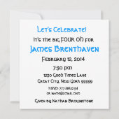 40e verjaardag Uitnodiging blauwe kaarsen (Achterkant)