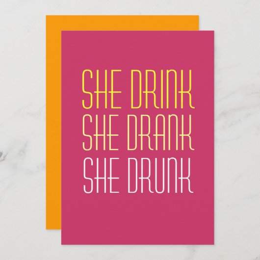 40e verjaardag uitnodiging - Drink Drink (Voorkant / Achterkant)