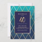 40e verjaardag uitnodiging - Elegant Fortieth (Voorkant)