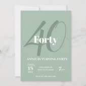 40e verjaardag uitnodiging Elegant Party Modern (Voorkant)