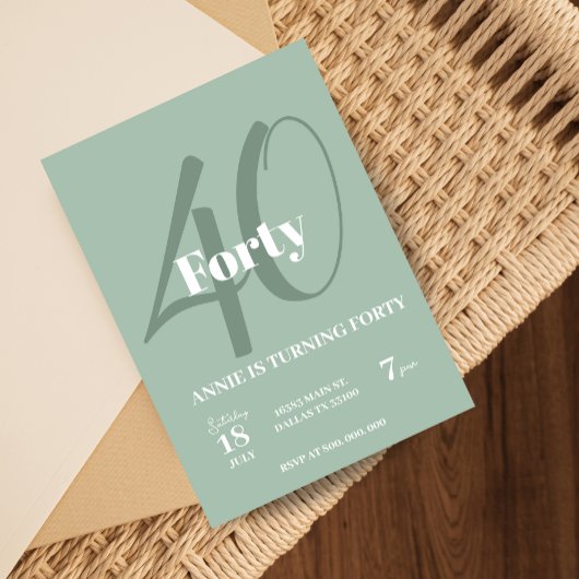 40e verjaardag uitnodiging Elegant Party Modern