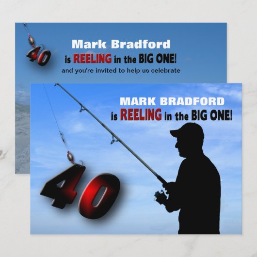 40e verjaardag uitnodiging - Gevist/afschilfering (Voorkant / Achterkant)