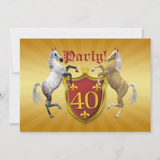40e verjaardag uitnodiging van de partij van Birth (Voorkant)