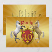 40e verjaardag uitnodiging van de partij van Birth (Voorkant / Achterkant)