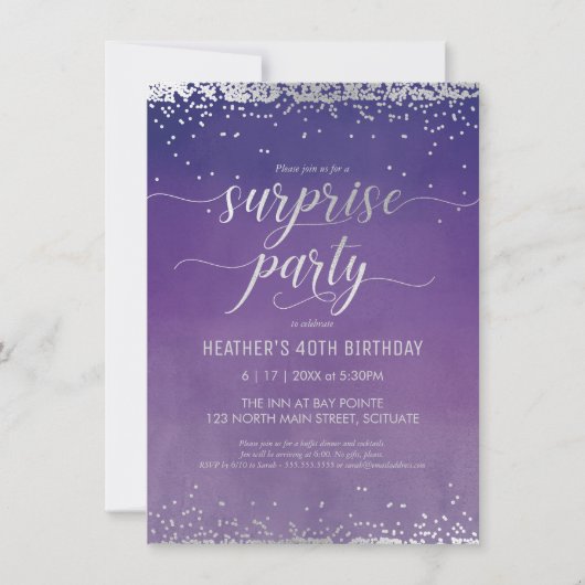40e verjaardag Uitnodiging voor een verrassingsfee (Voorkant)