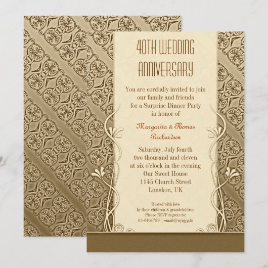 40e verjaardag  uitnodigingen (Voorkant / Achterkant)