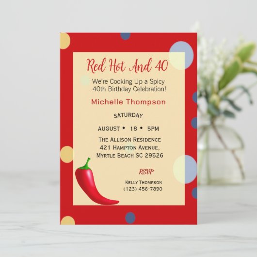 40e verjaardag Uitnodigingen (Staand voorkant)