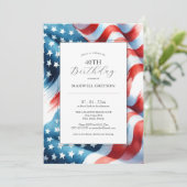 40e verjaardag Uitnodigingen Amerikaanse vlag (Staand voorkant)