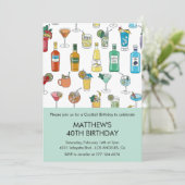 40e verjaardag uitnodigingen Cocktail Contemporary (Staand voorkant)