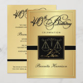 40e verjaardag Uitnodigingen - Geheugenschild (Voorkant / Achterkant)