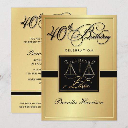 40e verjaardag Uitnodigingen - Geheugenschild (Voorkant / Achterkant)