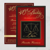 40e verjaardag Uitnodigingen - Geheugenschild (Voorkant / Achterkant)