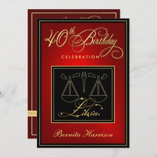 40e verjaardag Uitnodigingen - Geheugenschild (Voorkant / Achterkant)