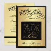 40e verjaardag Uitnodigingen - Geheugenschild (Voorkant / Achterkant)