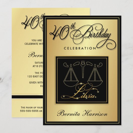 40e verjaardag Uitnodigingen - Geheugenschild (Voorkant / Achterkant)