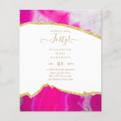 40e verjaardag Uitnodigingen Glamor Girly Modern F (Voorkant)