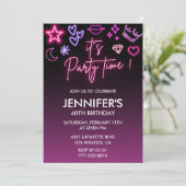 40e verjaardag uitnodigingen Glitter Sparkly (Staand voorkant)