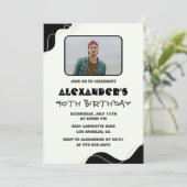 40e verjaardag uitnodigingen Mannen Zwart Eenvoudi (Staand voorkant)