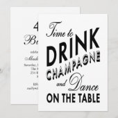 40e verjaardag Uitnodigingtijd om Champagne te Dri Kaart (Voorkant / Achterkant)