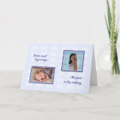 40e verjaardag uw foto's en tekst blauw kaart (Voorkant)