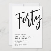 40e verjaardag van 40e moderne zwarte en witte kaart (Voorkant)