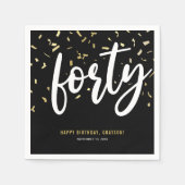 40e verjaardag van 40e zwarte goudfeest servet (Voorkant)