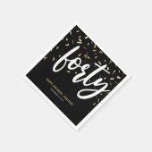 40e verjaardag van 40e zwarte goudfeest servet (Hoek)