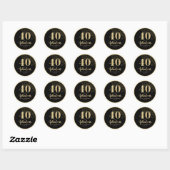 40e verjaardag van Black & Gold Party Favor Sticke Ronde Sticker (Vel)