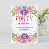 40e verjaardag van Chic Fiesta Veertig en Fabulous Kaart (Staand voorkant)