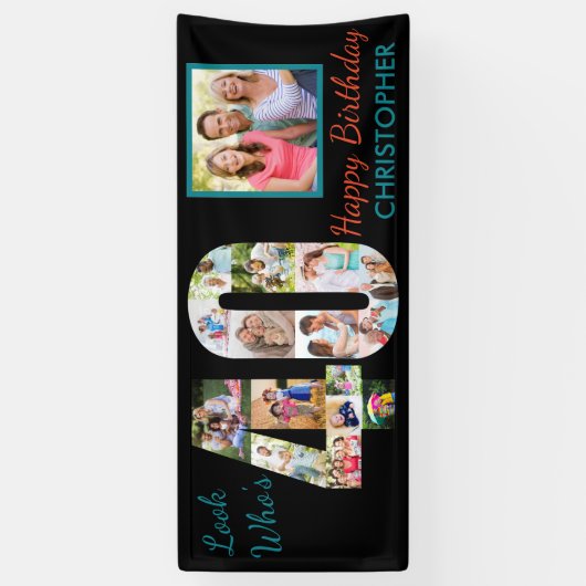 40e verjaardag van de 40e foto-collage spandoek (Verticaal)