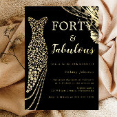 40e verjaardag van de 40e verjaardag van de gouddd folie uitnodiging
