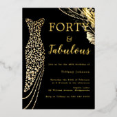 40e verjaardag van de 40e verjaardag van de gouddd folie uitnodiging (Voorkant)