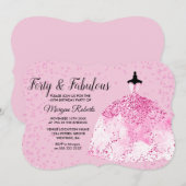 40e verjaardag van de 40e verjaardag van de roze z kaart (Voorkant / Achterkant)