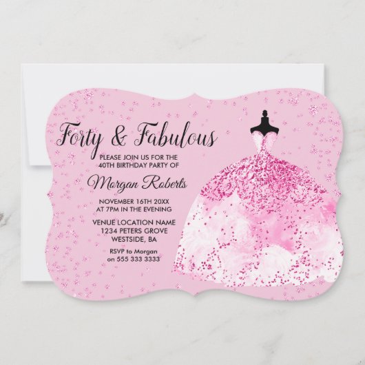 40e verjaardag van de 40e verjaardag van de roze z kaart (Voorkant)