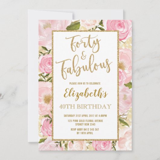 40e verjaardag van de 40e verjaardag van Veertig e Kaart (Voorkant)